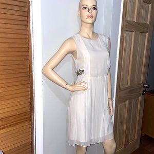 Zara Gold Floral Embroidery Grecian Dress